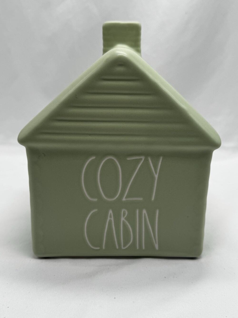 Rae Dunn Cozy Cabin Ceramic Figural Log Cabin Green 2021 Online Release Fall